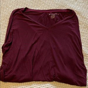 Maroon and Black Striped Legging Tee